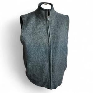 Grey LL Bean Wool Zip Up Vest in Size Large
